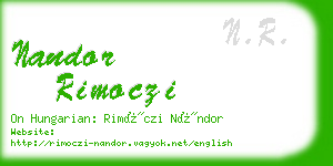 nandor rimoczi business card